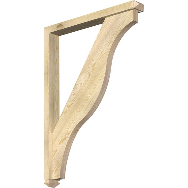 Ekena Millwork Funston Arts and Crafts Rough Sawn Bracket w/ Offset Brace, Douglas Fir, 4"W x 32"D x 44"H BKT0402X32X44FST03RDF - main